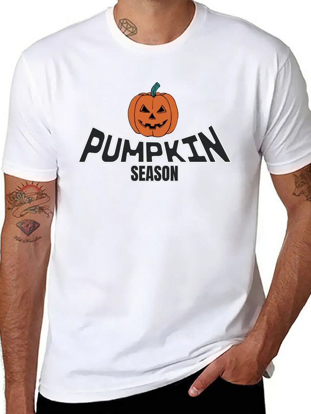Pumpkin Season. Thanksgiving Lightweight Cotton T-Shirt – Daily Comfort Graphic Shirt