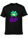 Purple Vibe Star Cartoon Design Lightweight Cotton T-Shirt – Daily Comfort Graphic Shirt