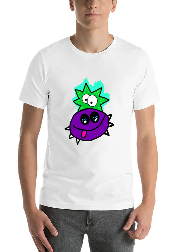 Purple Vibe Star Cartoon Design Lightweight Cotton T-Shirt – Daily Comfort Graphic Shirt