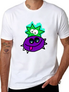 Purple Vibe Star Cartoon Design Lightweight Cotton T-Shirt – Daily Comfort Graphic Shirt