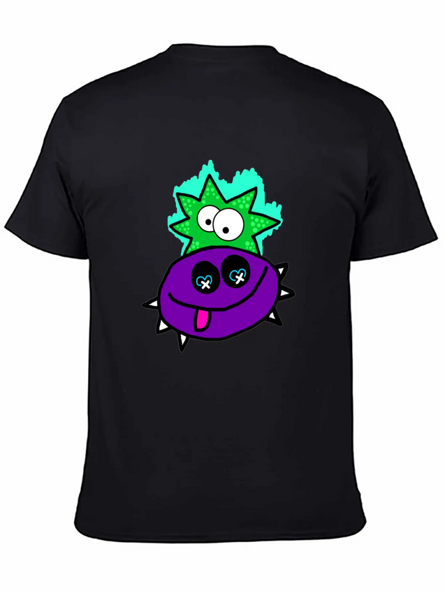 Purple Vibe Star Cartoon Design Lightweight Cotton T-Shirt – Daily Comfort Graphic Shirt
