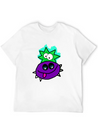Purple Vibe Star Cartoon Design Lightweight Cotton T-Shirt – Daily Comfort Graphic Shirt