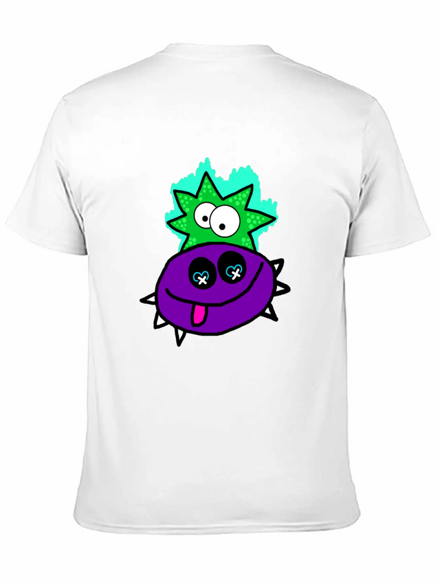 Purple Vibe Star Cartoon Design Lightweight Cotton T-Shirt – Daily Comfort Graphic Shirt