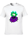 Purple Vibe Star Cartoon Design Lightweight Cotton T-Shirt – Daily Comfort Graphic Shirt