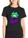 Purple Vibe Star Cartoon Design Lightweight Cotton T-Shirt – Daily Comfort Graphic Shirt