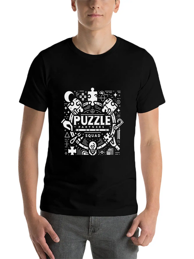 Puzzle Partners Squad 3 Lightweight Cotton T-Shirt – Daily Comfort Graphic Shirt