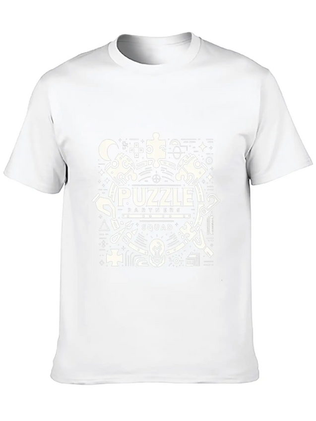 Puzzle Partners Squad 3 Lightweight Cotton T-Shirt – Daily Comfort Graphic Shirt