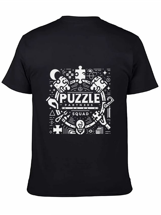 Puzzle Partners Squad 3 Lightweight Cotton T-Shirt – Daily Comfort Graphic Shirt