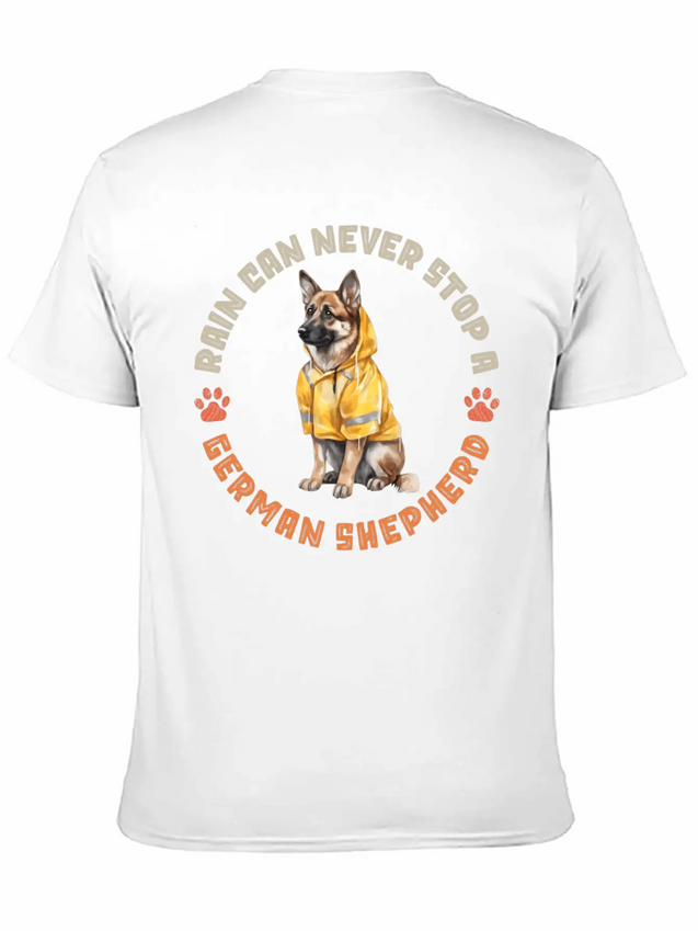 Rain Can Never Stop A German Shepherd Lightweight Cotton T-Shirt – Daily Comfort Graphic Shirt