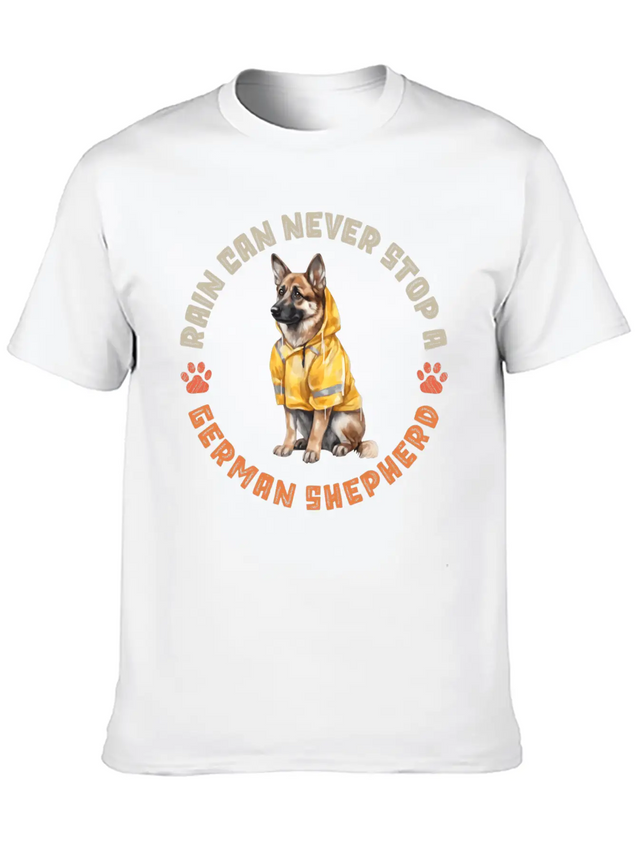 Rain Can Never Stop A German Shepherd Lightweight Cotton T-Shirt – Daily Comfort Graphic Shirt
