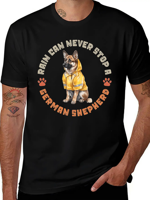 Rain Can Never Stop A German Shepherd Lightweight Cotton T-Shirt – Daily Comfort Graphic Shirt