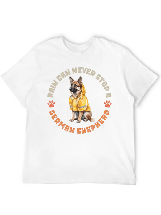 Rain Can Never Stop A German Shepherd Lightweight Cotton T-Shirt – Daily Comfort Graphic Shirt
