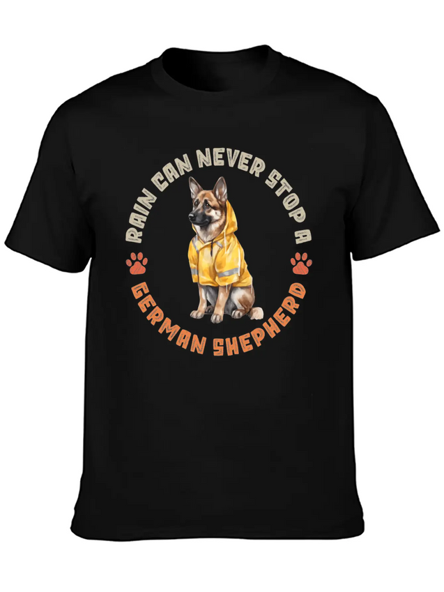 Rain Can Never Stop A German Shepherd Lightweight Cotton T-Shirt – Daily Comfort Graphic Shirt