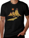 Rainbow Dots Hills Lightweight Cotton T-Shirt – Daily Comfort Graphic Shirt