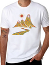 Rainbow Dots Hills Lightweight Cotton T-Shirt – Daily Comfort Graphic Shirt