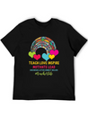 Rainbow Teacher Love Inspire Lead Motivate Encoura Lightweight Cotton T-Shirt – Daily Comfort Graphic Shirt
