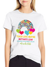Rainbow Teacher Love Inspire Lead Motivate Encoura Lightweight Cotton T-Shirt – Daily Comfort Graphic Shirt