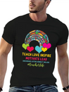 Rainbow Teacher Love Inspire Lead Motivate Encoura Lightweight Cotton T-Shirt – Daily Comfort Graphic Shirt