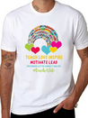 Rainbow Teacher Love Inspire Lead Motivate Encoura Lightweight Cotton T-Shirt – Daily Comfort Graphic Shirt