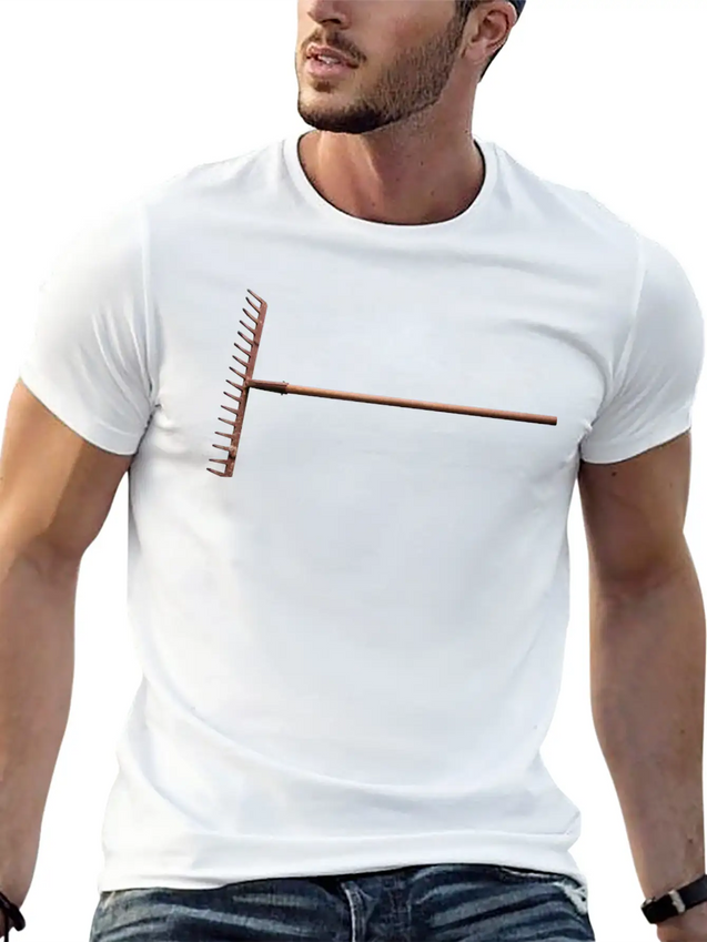 Rake Harke Rechen Heu Stroh Garten Garden Lightweight Cotton T-Shirt – Daily Comfort Graphic Shirt