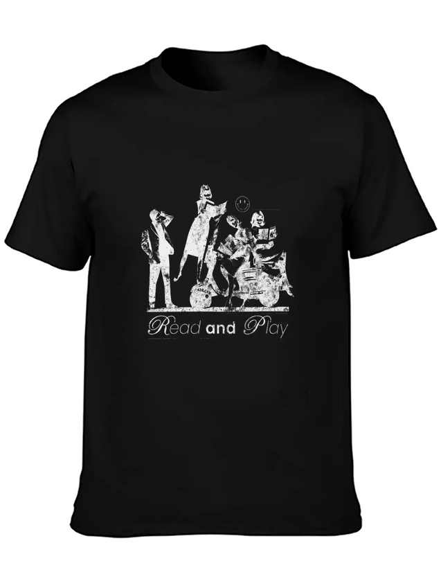 Read And Play Grunge Vintage Aesthetics Lightweight Cotton T-Shirt – Daily Comfort Graphic Shirt