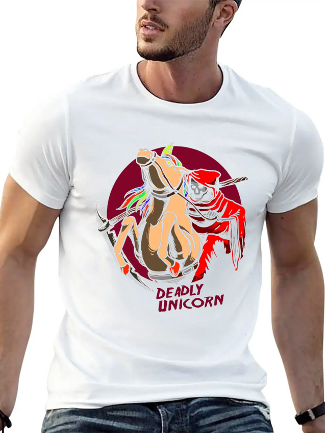 Reaper Horror Rock Unicorn Lightweight Cotton T-Shirt – Daily Comfort Graphic Shirt