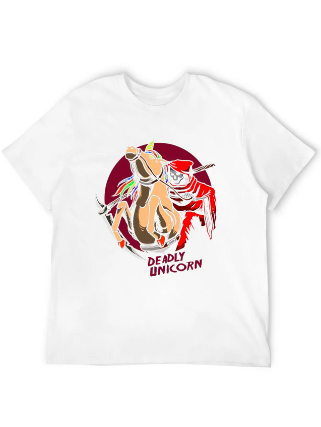 Reaper Horror Rock Unicorn Lightweight Cotton T-Shirt – Daily Comfort Graphic Shirt