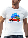 Red Truck Pick Up Christmas Tree Lightweight Cotton T-Shirt – Daily Comfort Graphic Shirt