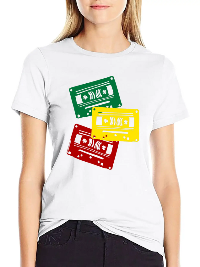 REGGAE TAPES Lightweight Cotton T-Shirt – Daily Comfort Graphic Shirt