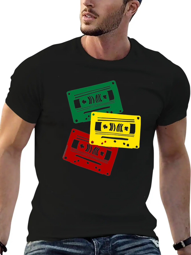 REGGAE TAPES Lightweight Cotton T-Shirt – Daily Comfort Graphic Shirt