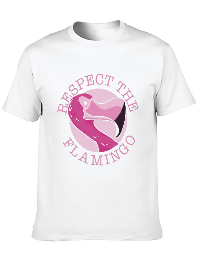 Respect The Flamingo Animal Flamingos Cute Lightweight Cotton T-Shirt – Daily Comfort Graphic Shirt