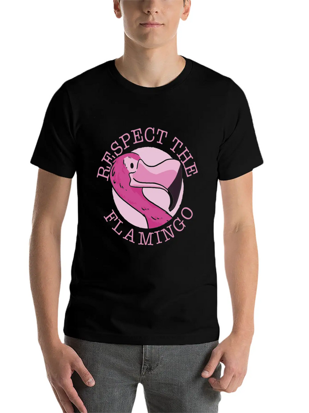 Respect The Flamingo Animal Flamingos Cute Lightweight Cotton T-Shirt – Daily Comfort Graphic Shirt