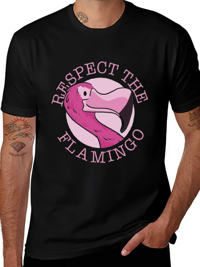 Respect The Flamingo Animal Flamingos Cute Lightweight Cotton T-Shirt – Daily Comfort Graphic Shirt