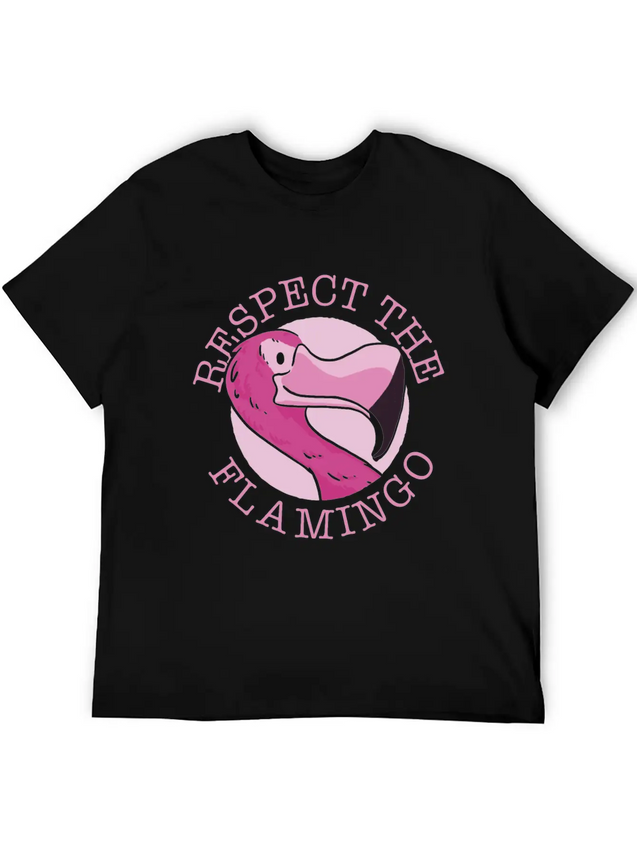 Respect The Flamingo Animal Flamingos Cute Lightweight Cotton T-Shirt – Daily Comfort Graphic Shirt