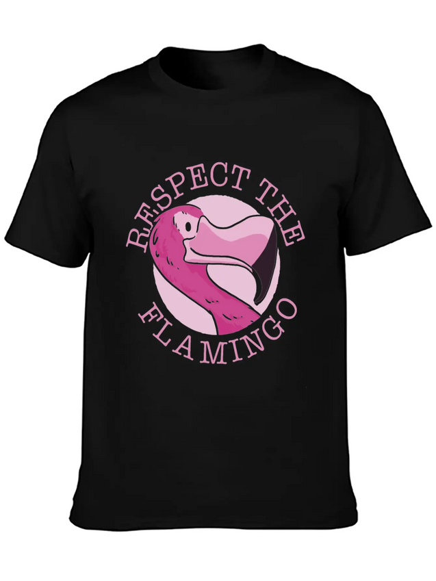 Respect The Flamingo Animal Flamingos Cute Lightweight Cotton T-Shirt – Daily Comfort Graphic Shirt
