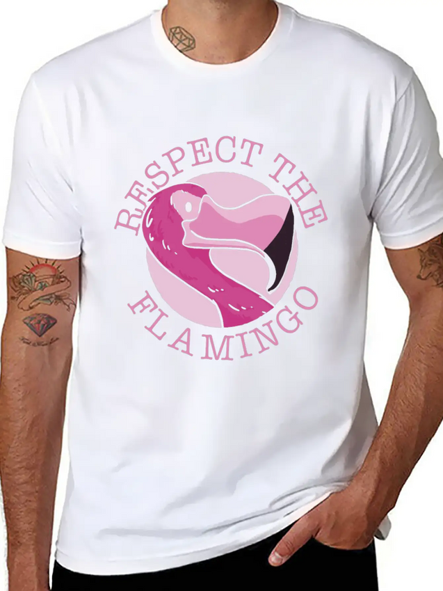 Respect The Flamingo Animal Flamingos Cute Lightweight Cotton T-Shirt – Daily Comfort Graphic Shirt