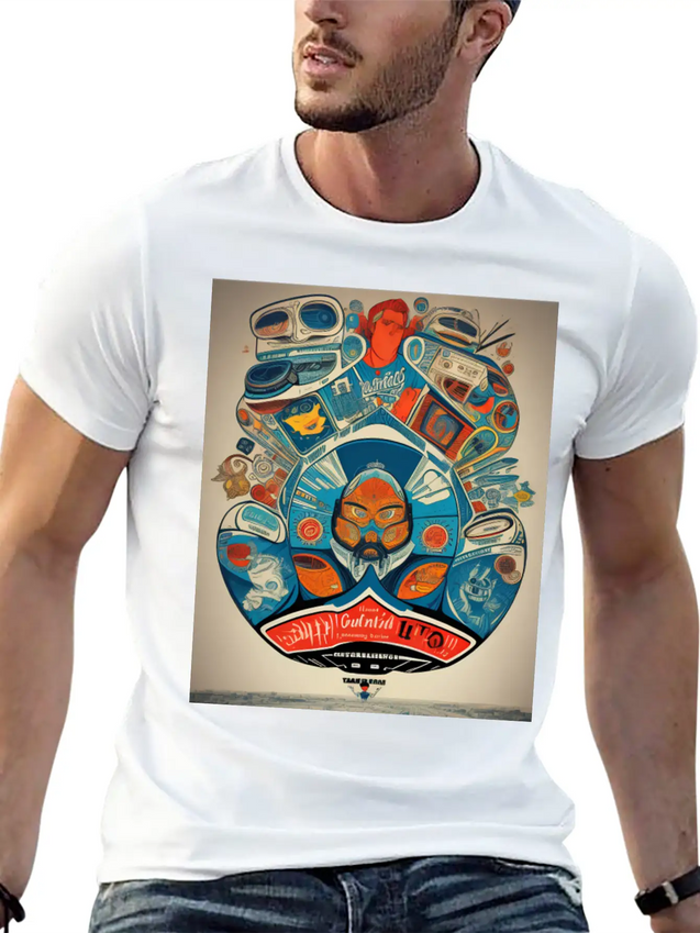 Retro 60s Lightweight Cotton T-Shirt – Daily Comfort Graphic Shirt