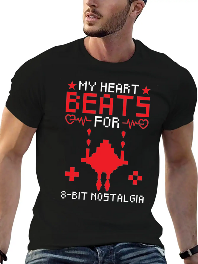 Retro Gaming 8Bit Nostalgia Pixel Art Games Lightweight Cotton T-Shirt – Daily Comfort Graphic Shirt