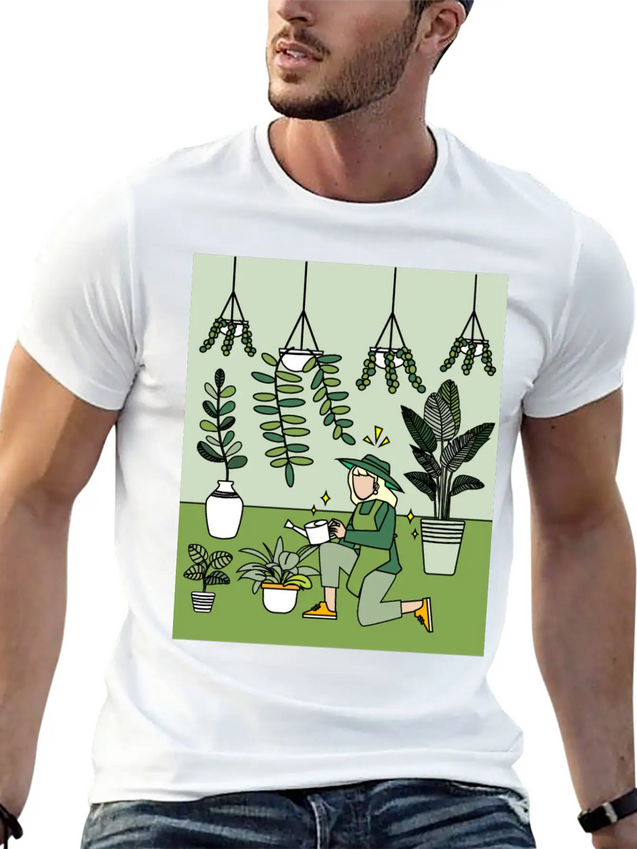 Retro Hobby Gardener Garden Gardener Lightweight Cotton T-Shirt – Daily Comfort Graphic Shirt