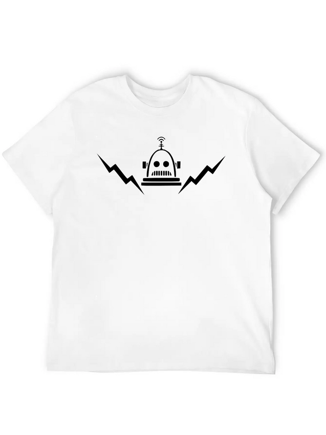 Retro Robot (glow-in-the-dark) Lightweight Cotton T-Shirt – Daily Comfort Graphic Shirt