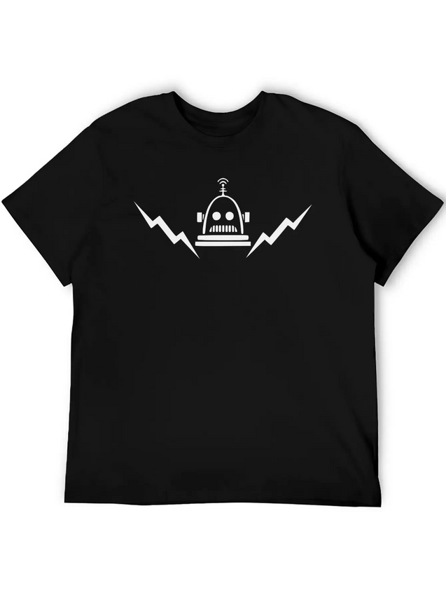 Retro Robot (glow-in-the-dark) Lightweight Cotton T-Shirt – Daily Comfort Graphic Shirt