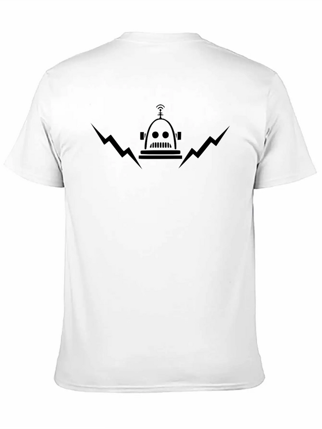 Retro Robot (glow-in-the-dark) Lightweight Cotton T-Shirt – Daily Comfort Graphic Shirt