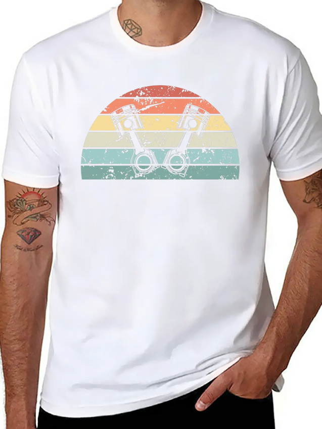 Retro Tuning Sunset Vintage Car Sunrise Lightweight Cotton T-Shirt – Daily Comfort Graphic Shirt