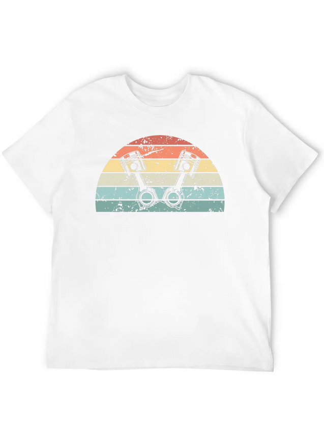Retro Tuning Sunset Vintage Car Sunrise Lightweight Cotton T-Shirt – Daily Comfort Graphic Shirt