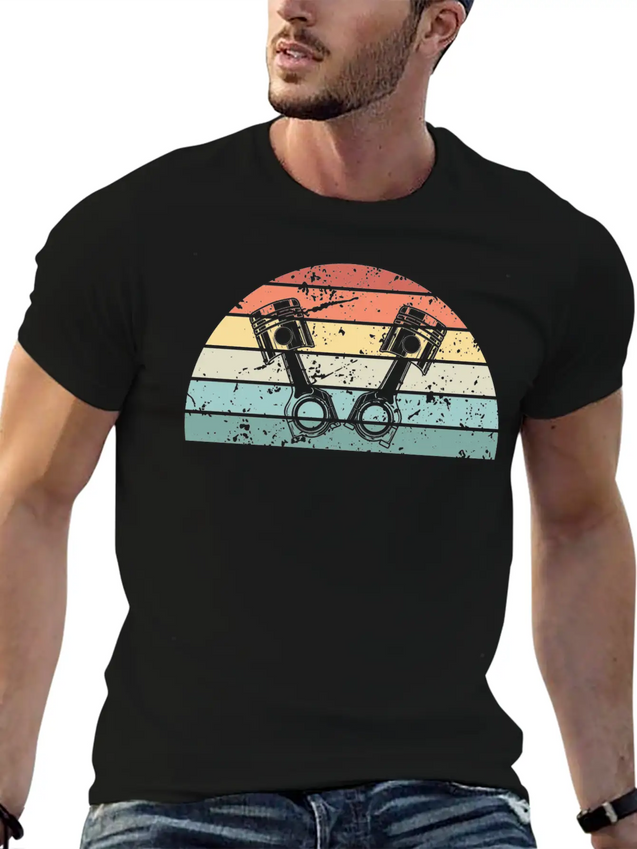 Retro Tuning Sunset Vintage Car Sunrise Lightweight Cotton T-Shirt – Daily Comfort Graphic Shirt