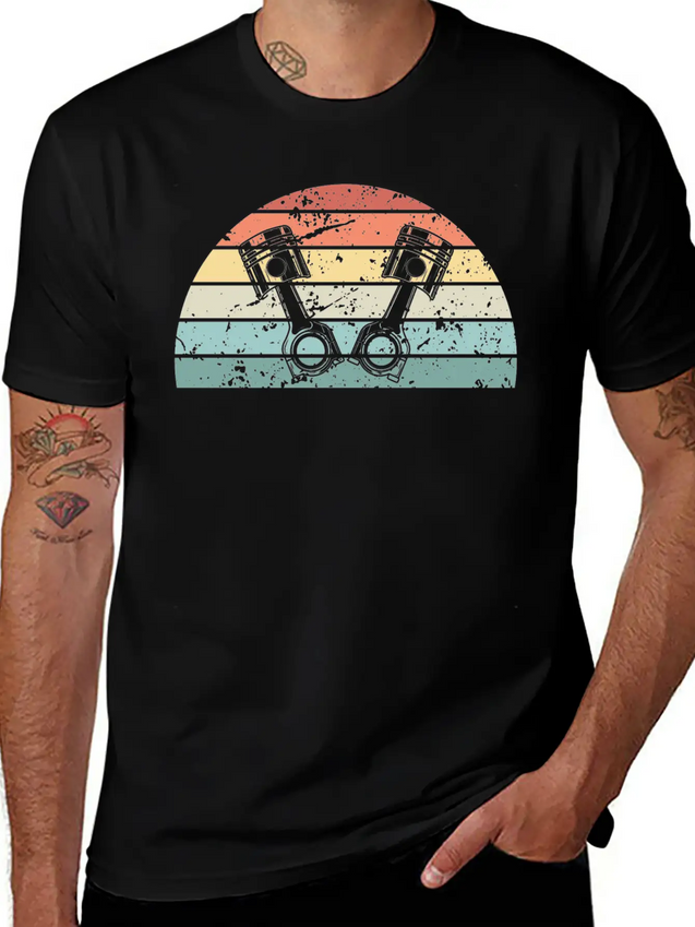 Retro Tuning Sunset Vintage Car Sunrise Lightweight Cotton T-Shirt – Daily Comfort Graphic Shirt