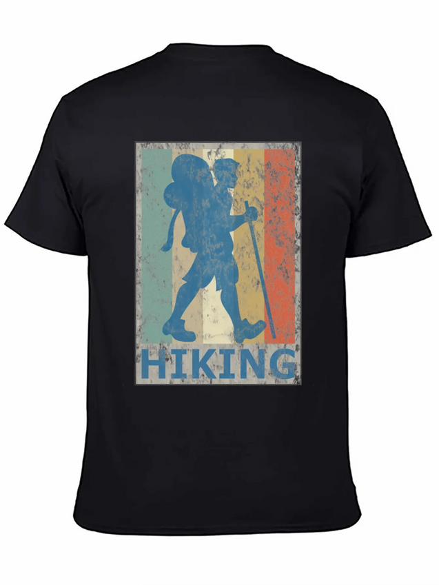 Retro Vintage Style Hiking Hike Wander Walk Tramp Lightweight Cotton T-Shirt – Daily Comfort Graphic Shirt