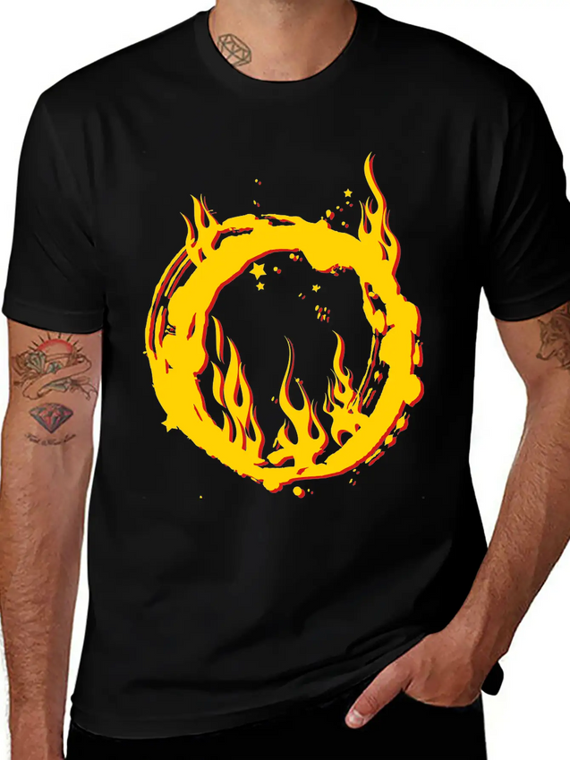 Ring Of Fire Lightweight Cotton T-Shirt – Daily Comfort Graphic Shirt
