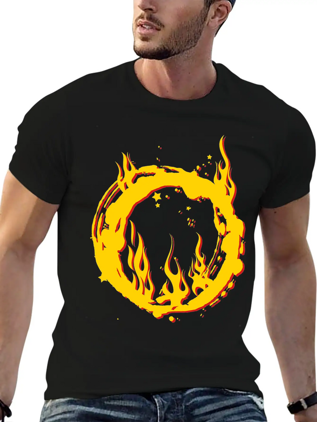 Ring Of Fire Lightweight Cotton T-Shirt – Daily Comfort Graphic Shirt