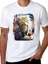 Roaring 20s Cats Art Nouveau Lightweight Cotton T-Shirt – Daily Comfort Graphic Shirt